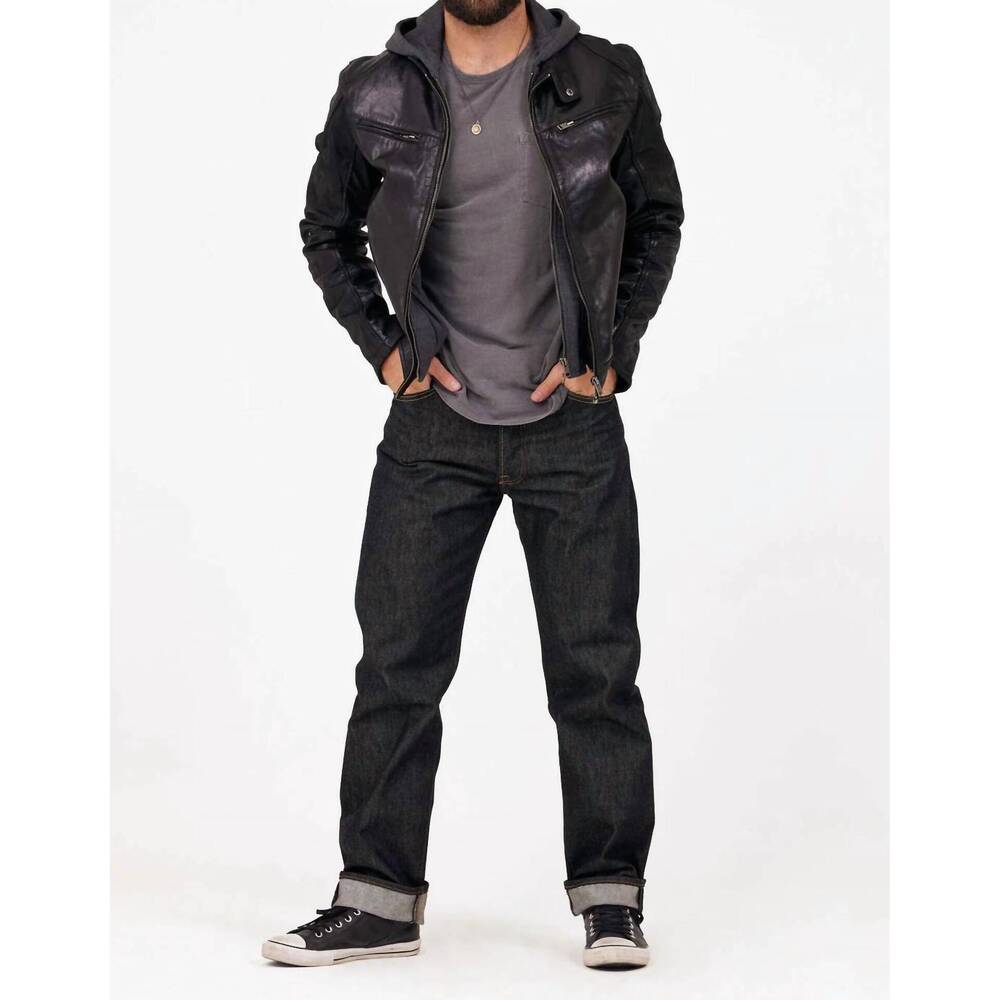 NEW MAURITIUS biko rf leather jacket in black